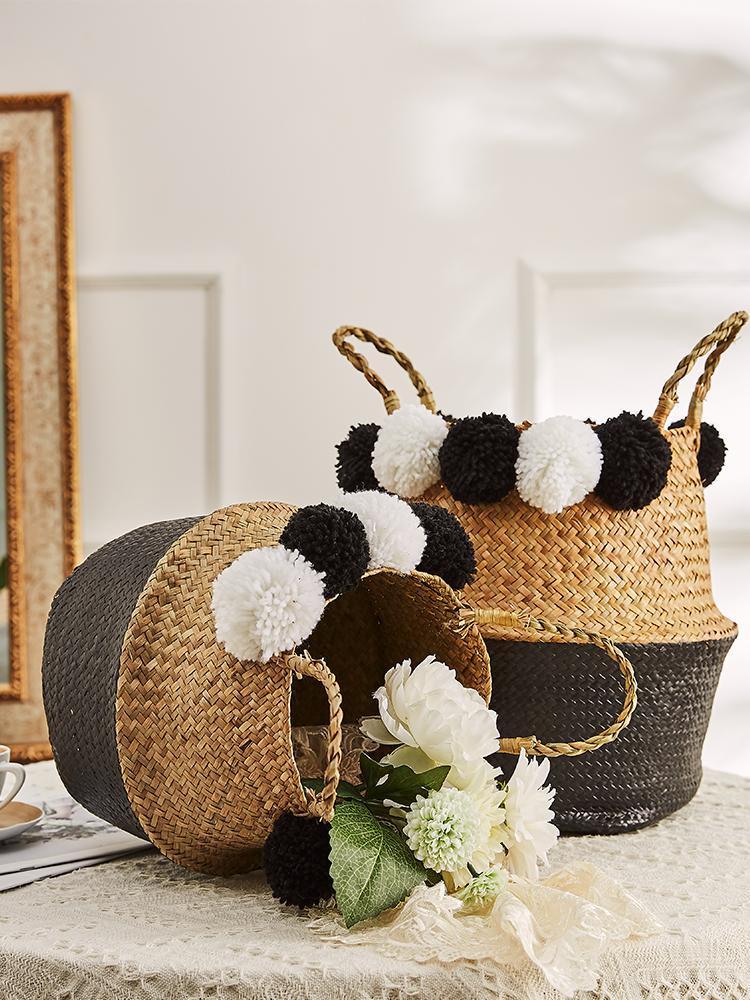panière de linge Jonc de Mer noir plante