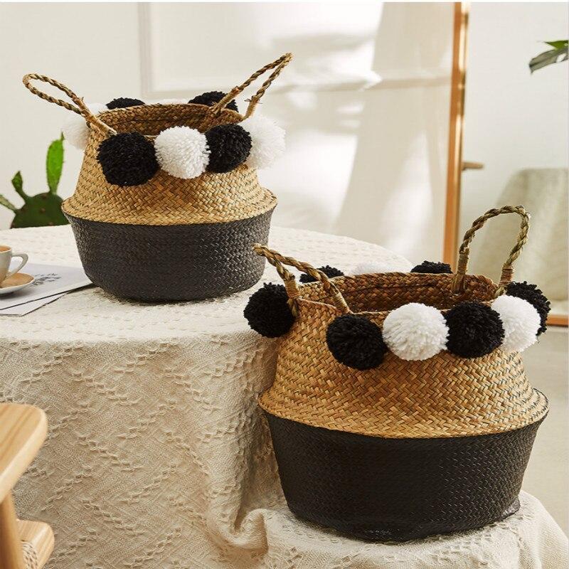 panier à linge Jonc de Mer noir