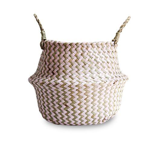 Panier Jonc de Mer Rose Pastel