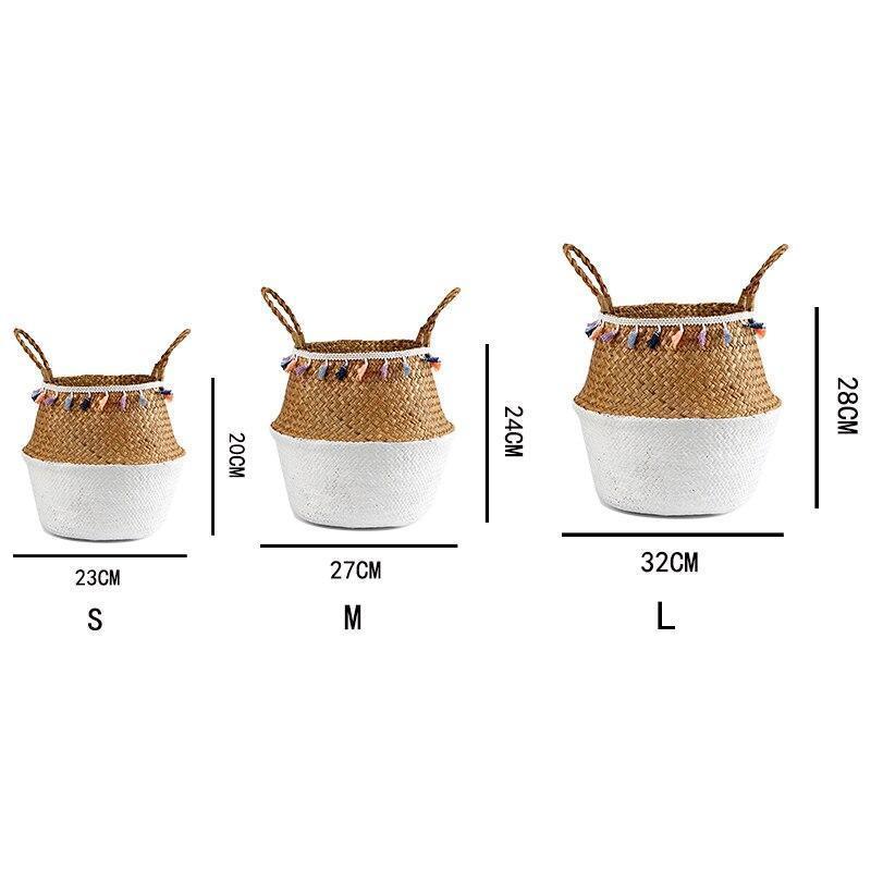 panier à linge Jonc de Mer blanc dimensions