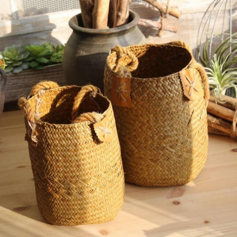 panier à linge en Jonc de Mer fait main extérieur