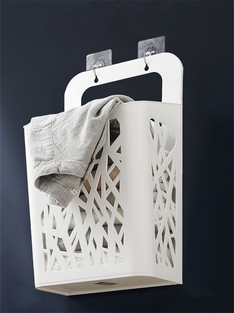 Corbeille à Linge Plastique Suspendu Blanc