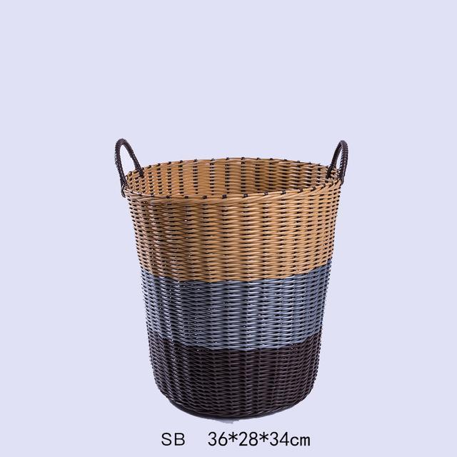 petite taille Panier à Linge Plastique tressé 3 couleurs