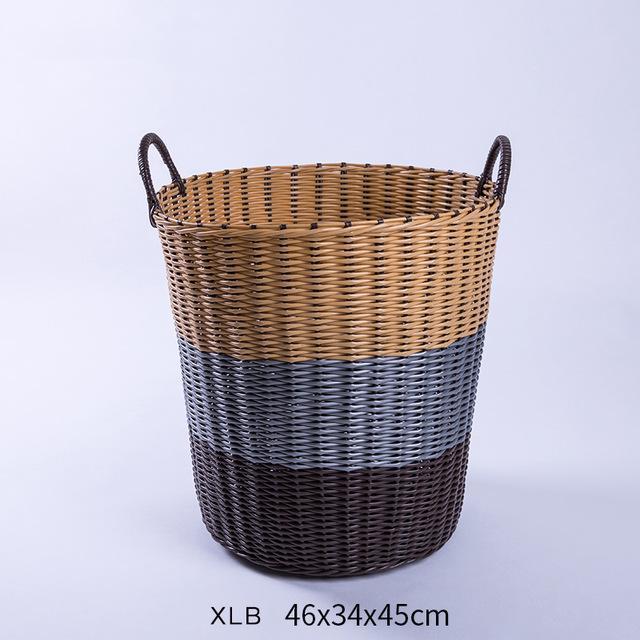 grande taille Panier à Linge Plastique tressé 3 couleurs