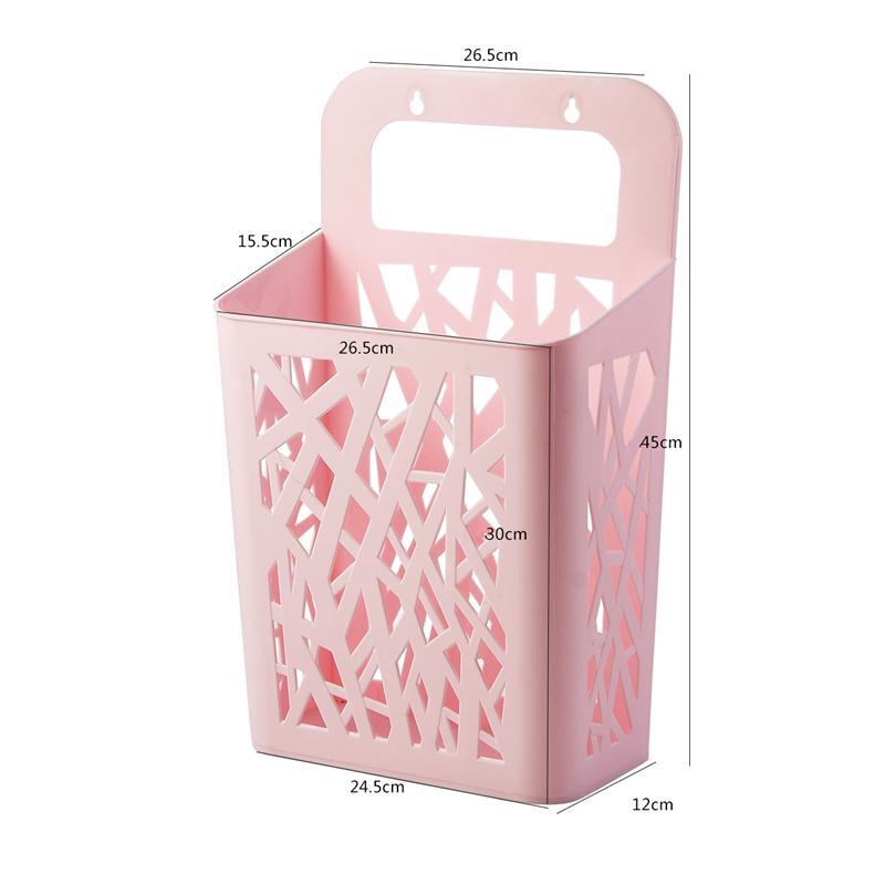 Panier Linge en Plastique Suspendu Rose dimensions