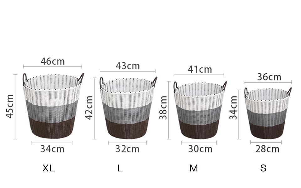 les dimensions Panier à Linge Plastique Souple 3 Couleurs