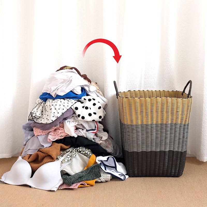 Panière pour le Linge Plastique Tressé
