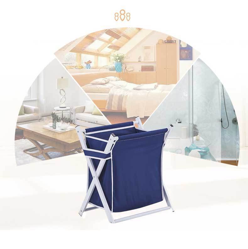 panier linge pliable bleu navy