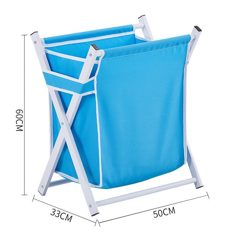 corbeille à linge bleu clair pliable