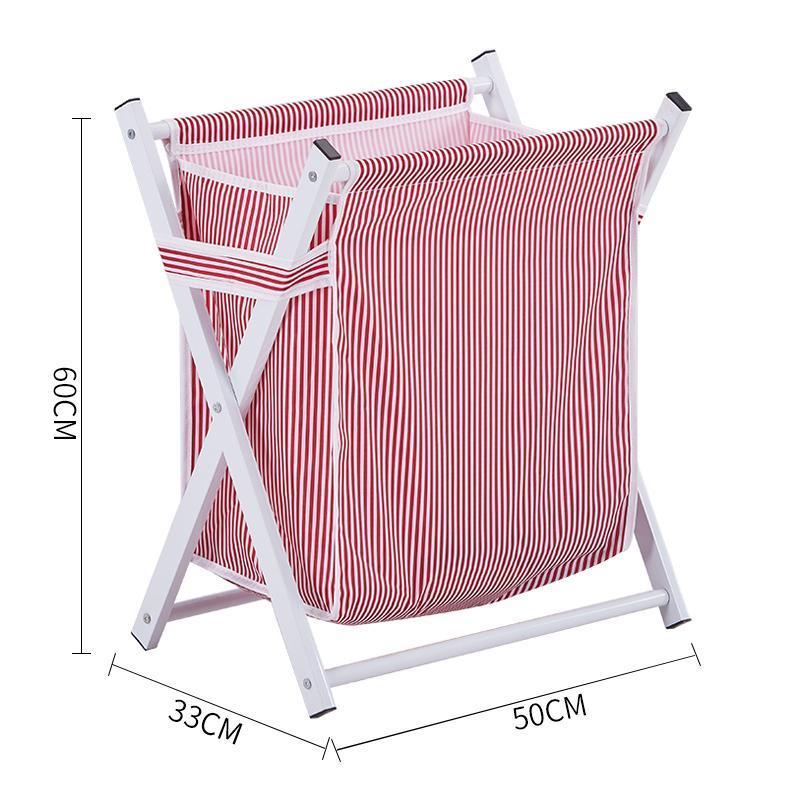 corbeille à linge pliable rouge rayée