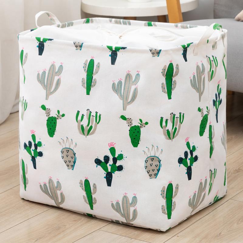 Panier à Linge Rectangulaire blanc cactus