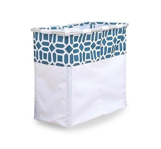 Panier à Linge Blanc Bleu