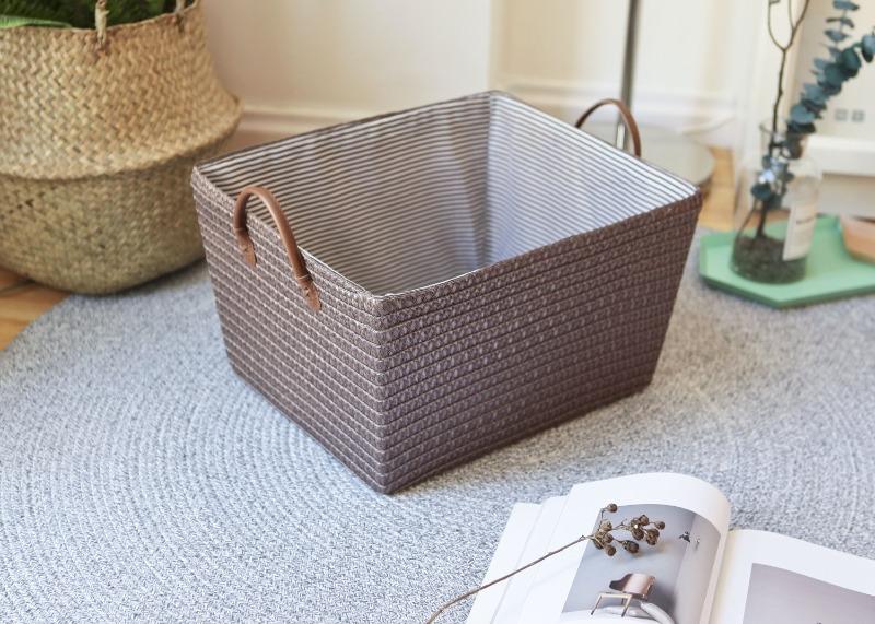 Panier à Linge Rectangulaire Taupe