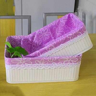 Panier à Linge Rectangulaire motif violet mauve
