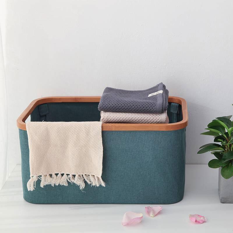 Panier en tissu de Linge Rectangulaire Vert