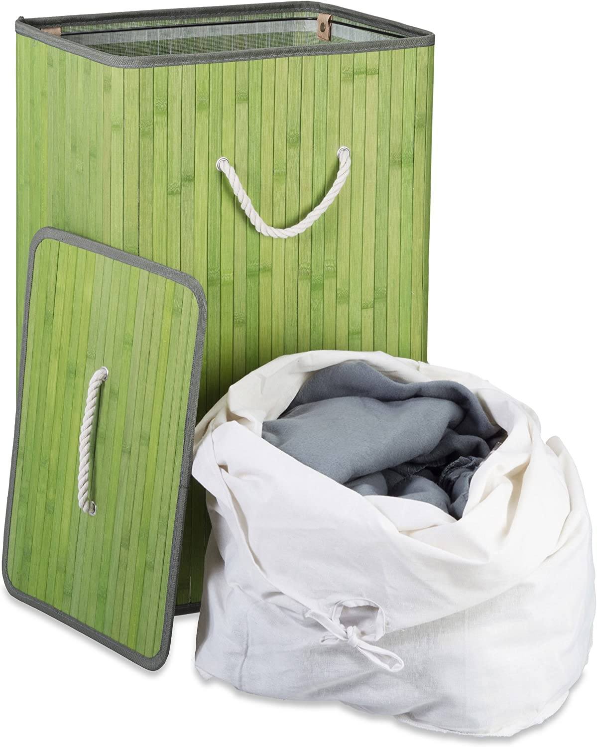 Panier à Linge Rectangulaire Vert Olive
