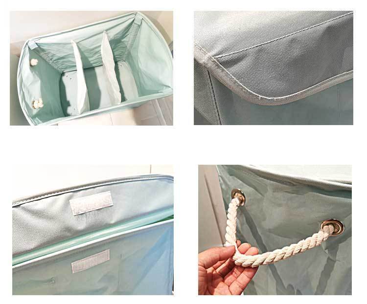 panier linge 3 compartiments sur roulettes