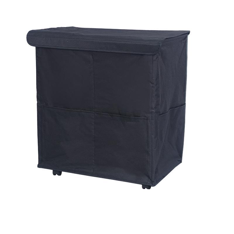 grande panière à linge noir avec 4 roulettes