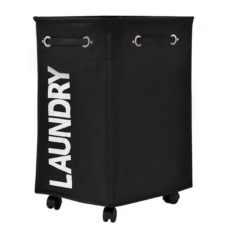Panier Linge Roulette Pliable noir