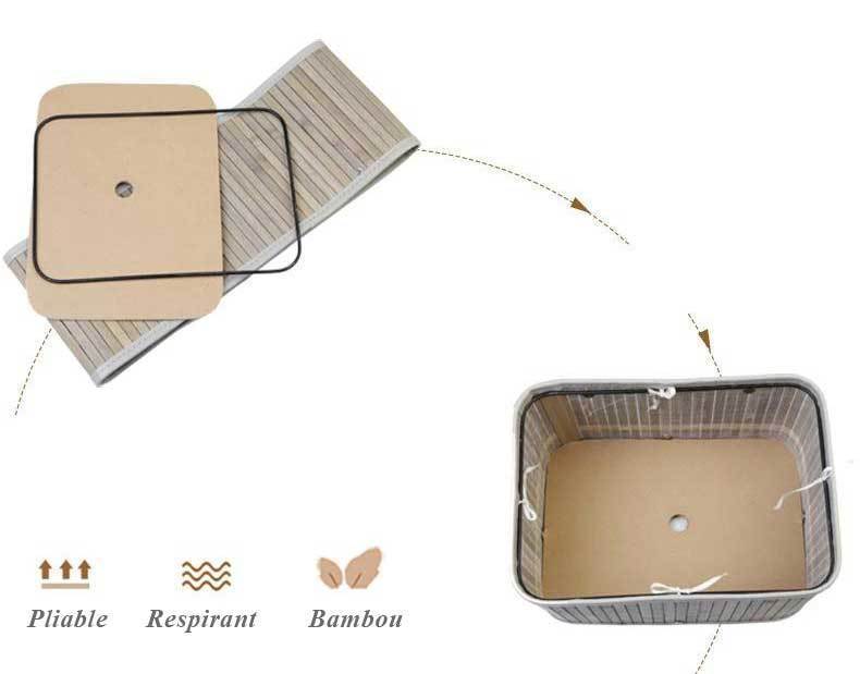 panier pliable en lamelle de bambou