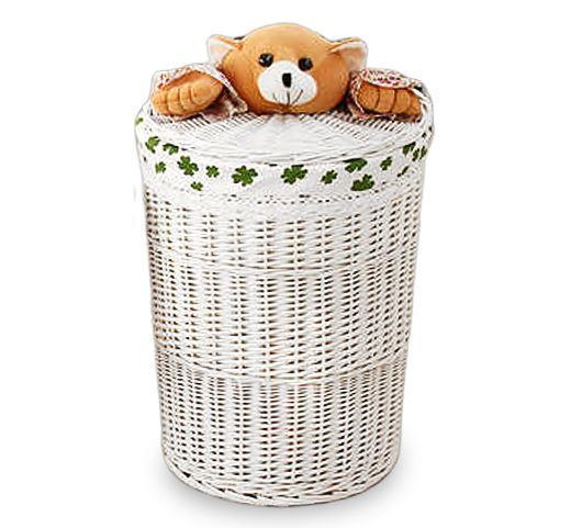 Panier Linge Sale Osier Blanc