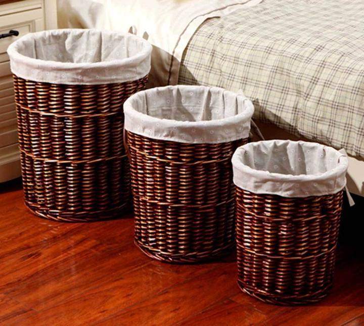 paniers à linge tressé en osier véritable