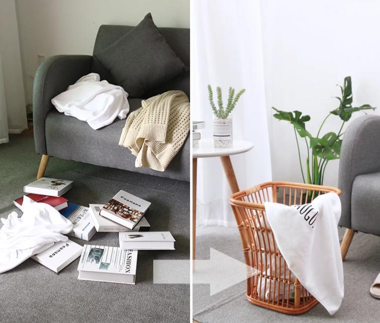 Panier Linge trieur Sale Rotin