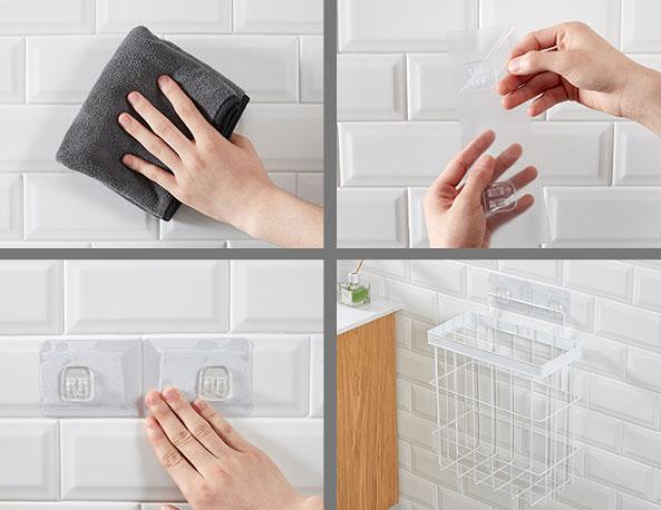 guide fixation Panier à Linge à Suspendre en Métal