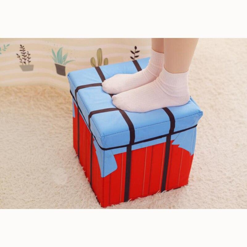 panier à linge tabouret bleu et rouge