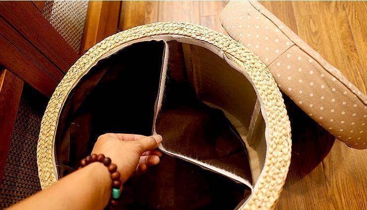 doublure panier tressé pouf