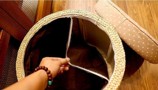 doublure panier tressé pouf