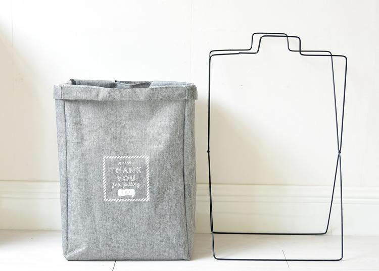 panier gris pliable avec armature alu