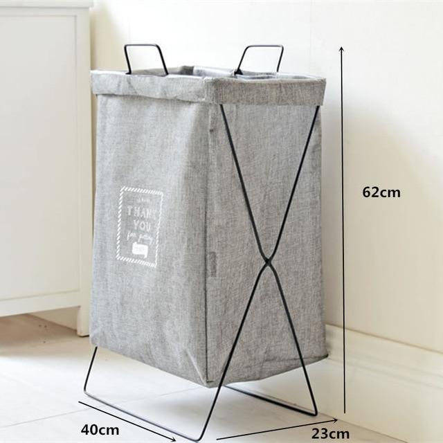 panier pliable tissu gris