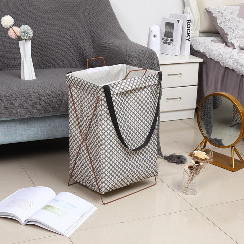 Panier Gris et Blanc Versatile à Linge Tissu Urban Living
