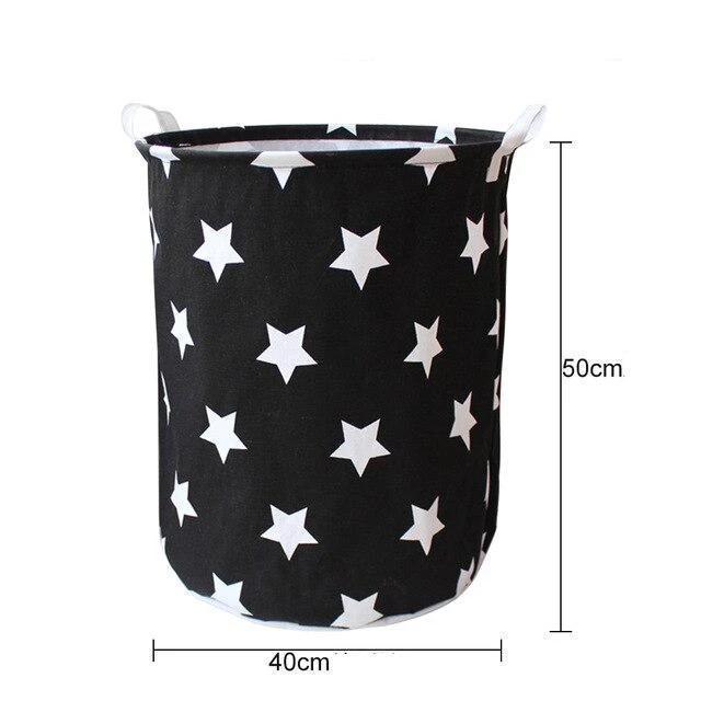 panier en tissu coton noir