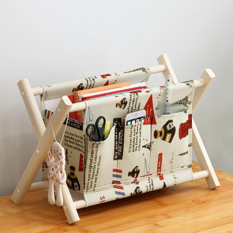 Petit Panier de Linge Bois et Tissu style Paris