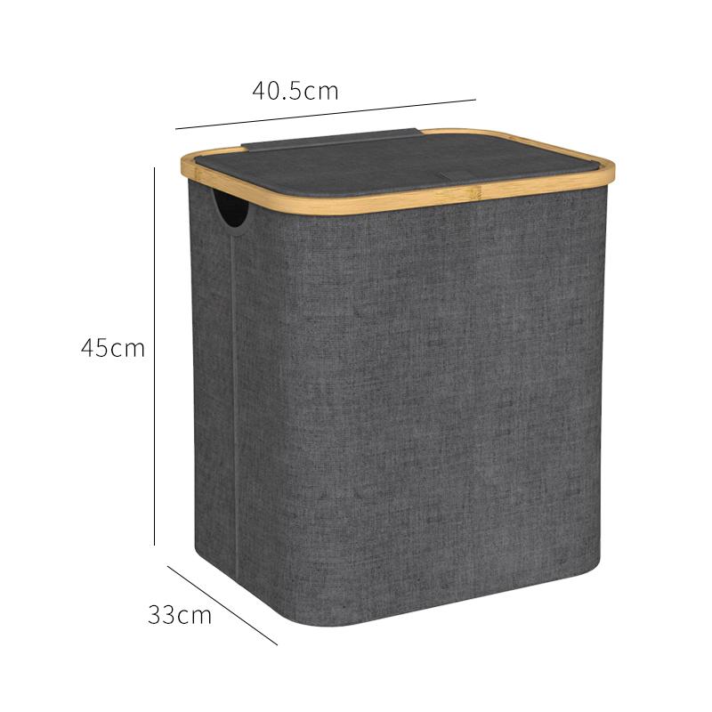 panier à linge rectangle gris tissu