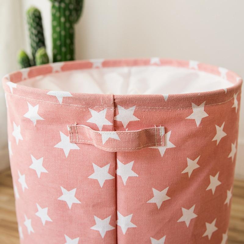 panier de rangement rose étoilé