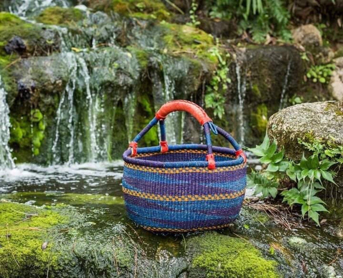 Panier à Linge Tressé Africain Artisanal - Ghana Bolga 2