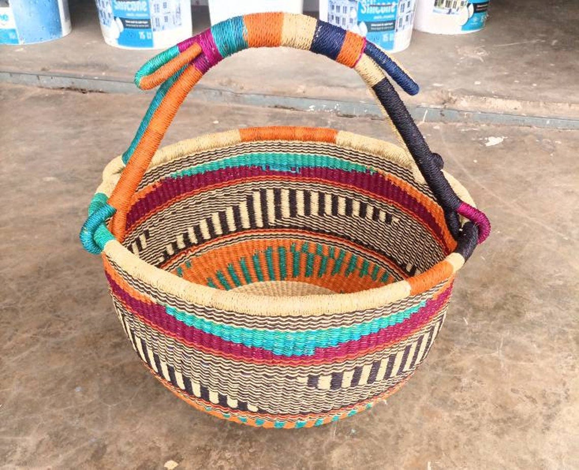 Panier à Linge Tressé Africain Artisanal - Ghana Bolga 3