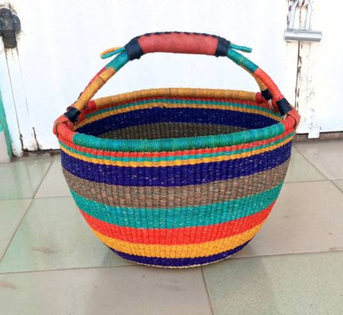 Panier à Linge Tressé Africain Artisanal - Ghana Bolga 4