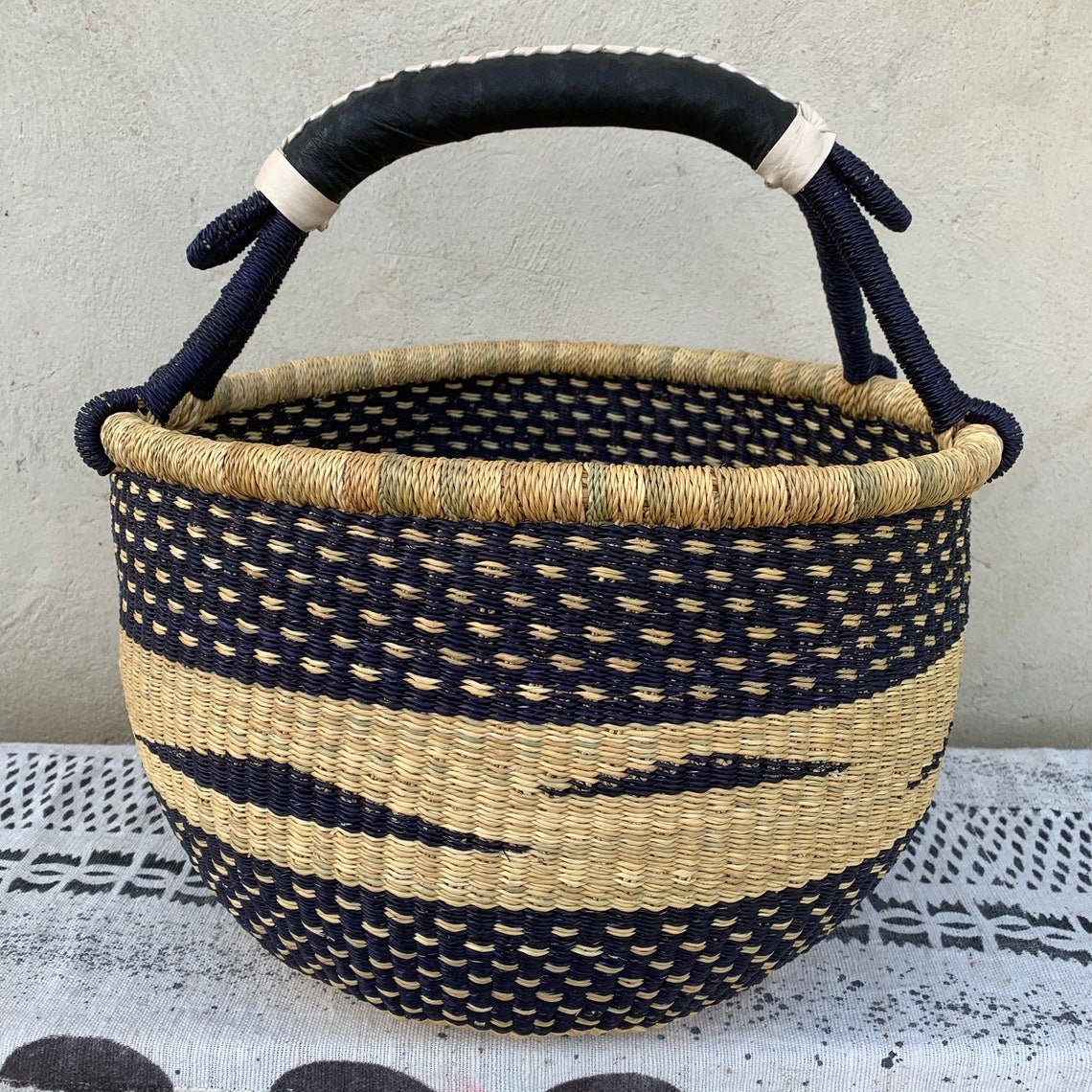 Panier à Linge Tressé Africain Artisanal - Ghana Bolga 7