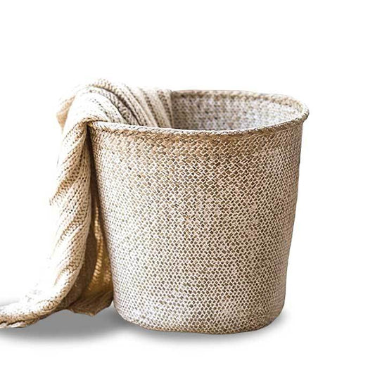 Panier à Linge Tressé Blanc