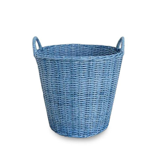 panier à linge tressé bleu en nylon