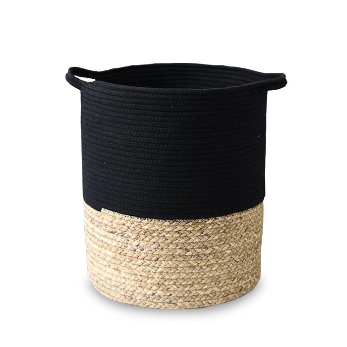 Panier à Linge Tressé Noir
