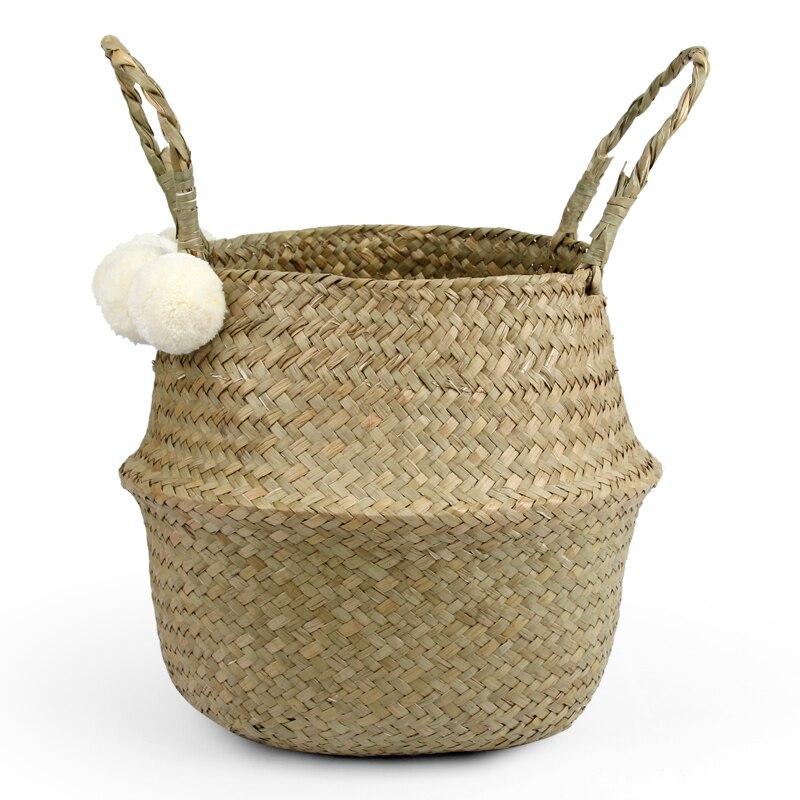 Panier boule en jonc de mer