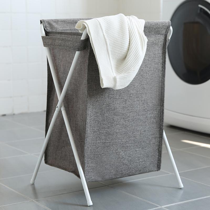 panier de linge pliable gris sans couvercle