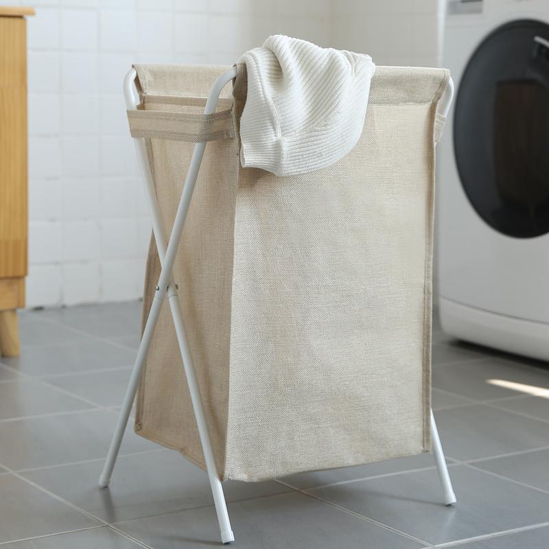 Panier de Linge Pliable Beige sans couvercle
