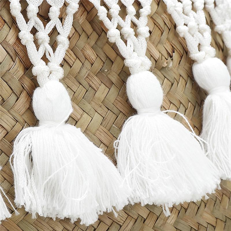 glands blancs coton pour Panier Rangement Boheme