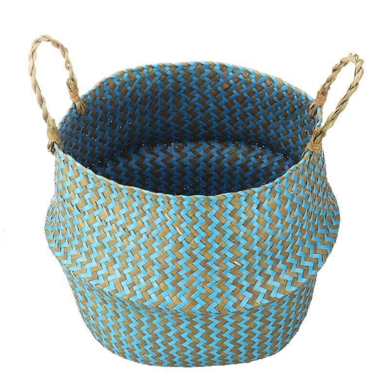 Panier de Jonc de Mer Turquoise